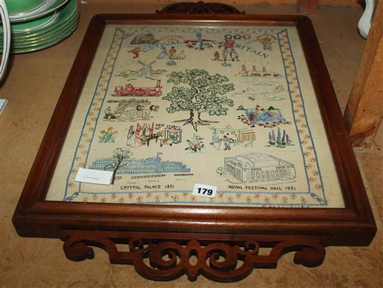 Framed Festival of Britain needlework